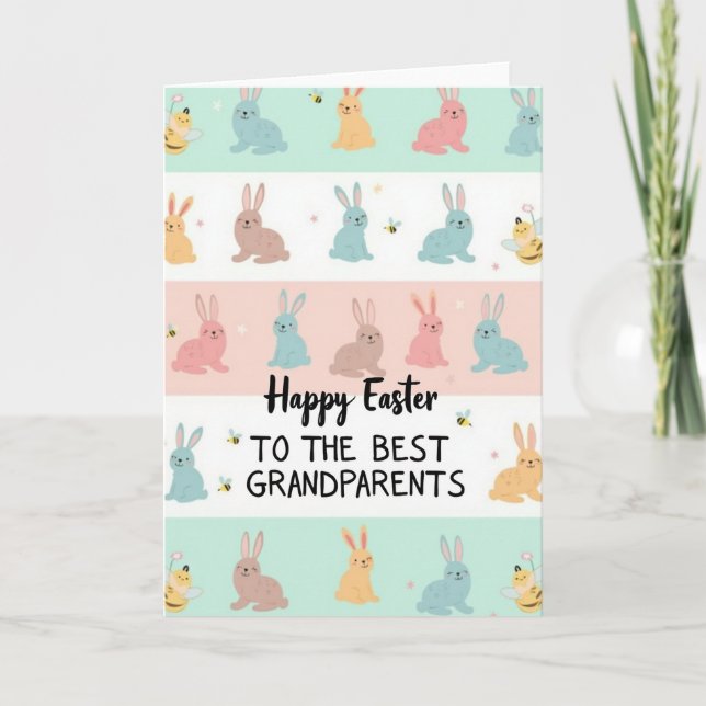 Bunny Stripes Easter Card (Front)