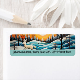 Bunny Sunny Winter Day Label