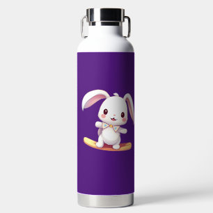bunny surfing water bottle