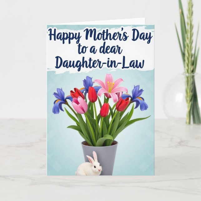 Bunny Sweet Mothers Day Art Card (Front)