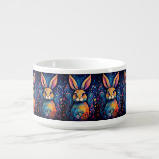 Bunny swirls and hearts Blue Bowl