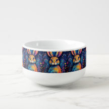 Bunny swirls and hearts Blue