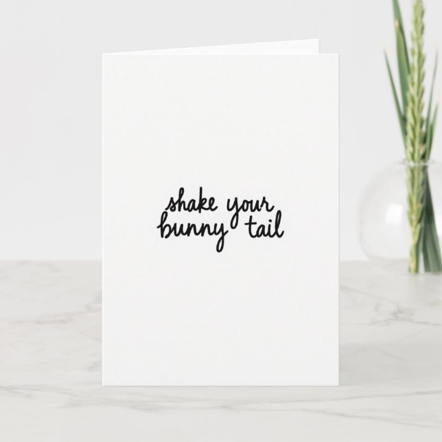 Bunny Tail Script Happy Card (Front)