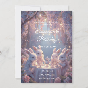 Bunny Tea Party Birthday Invitation – Dreamy Fairy
