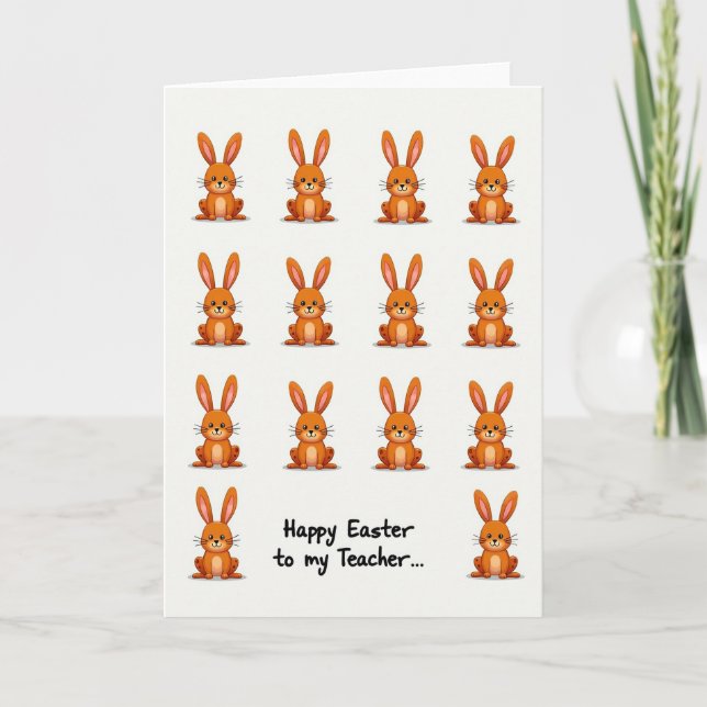 Bunny Teacher Easter Card (Front)