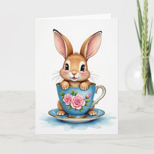 Bunny Teacup Art Card (Front)