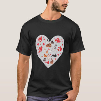 Bunny Tote Valentine's Day Watercolor Bunny Tote H T-Shirt