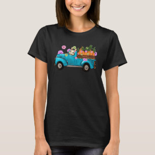 Bunny Tractor Farm Carrots Floral Hunt Egg Rabbit  T-Shirt
