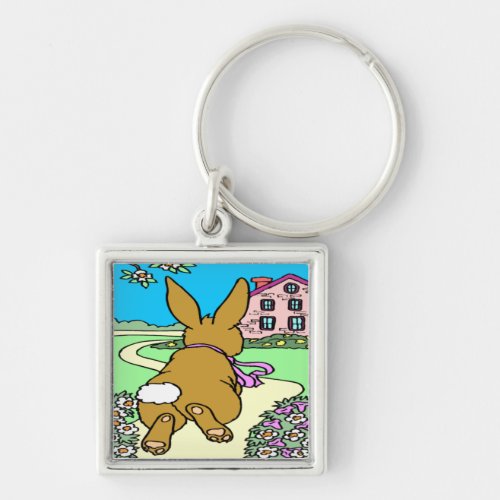 Bunny Trail Easter Keychain