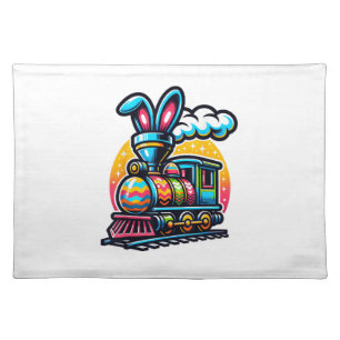 Bunny Train Railroad Easter Egg Kids Toddler Boys  Cloth Placemat