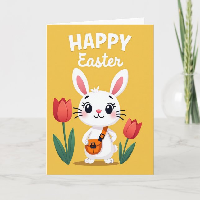 Bunny Tulip Celebration Card (Front)