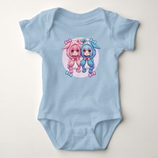 Bunny Twins Baby Bodysuit