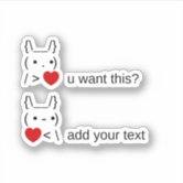 ASCII Text Art Bunny Rabbit Give Heart Sticker | Zazzle