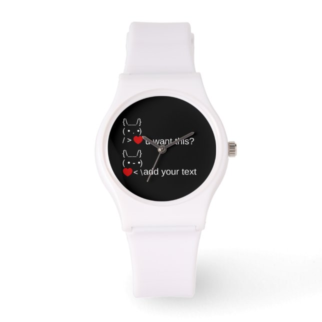 bunny u want this? / Customizable ASCII Text Art Watch (Front)