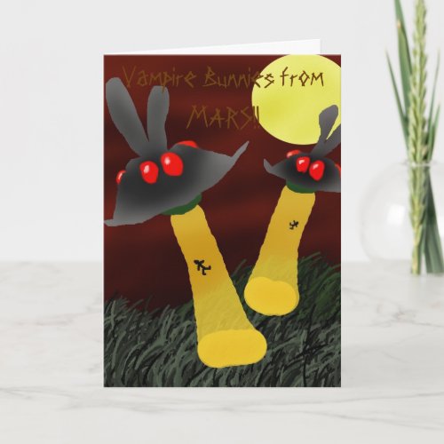 Bunny UFOs Holiday Card