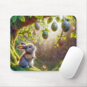 Bunny Under An Easter Egg Tree Mouse Pad