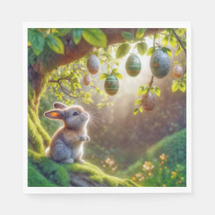 Bunny Under An Easter Egg Tree Napkins