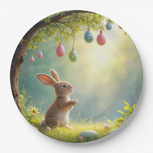 Bunny Under an Easter Egg Tree Paper Plates