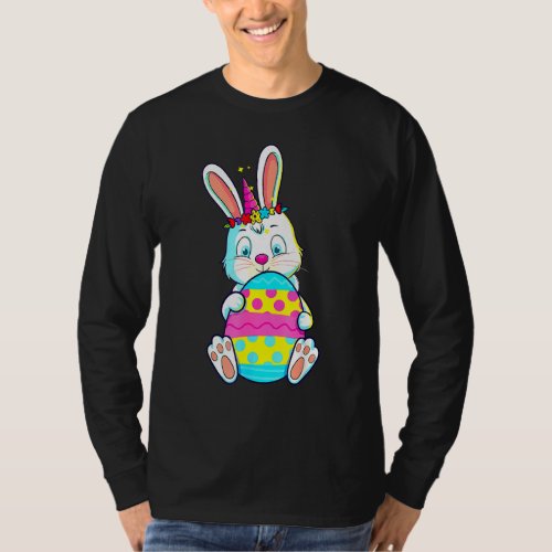 Bunny Unicorn Easter Egg Cute Rabbit Women Girls T_Shirt