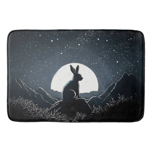 Bunny Watches The Night Sky  Bath Mat