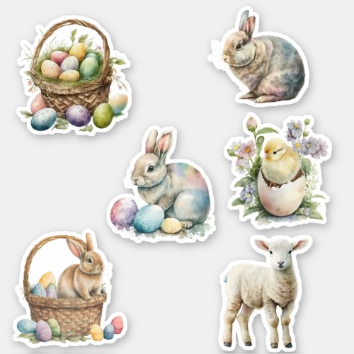 Bunny Watercolor Rabbit Easter Spring  Sticker