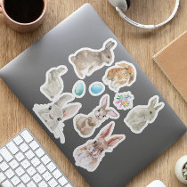 Bunny Watercolor Rabbit Easter Spring Sticker