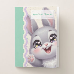 Bunny Waving Pocket Folder