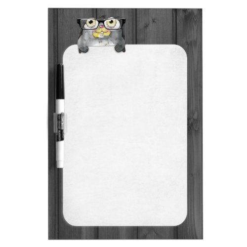 Bunny wearing eye glasses dry erase board