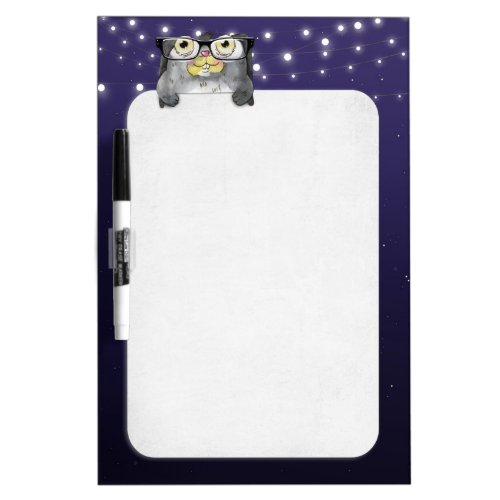 Bunny wearing eye glasses dry erase board