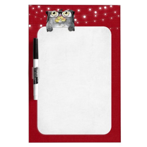 Bunny wearing eye glasses dry erase board