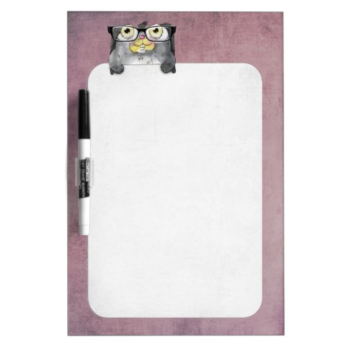 Bunny wearing eye glasses dry erase board