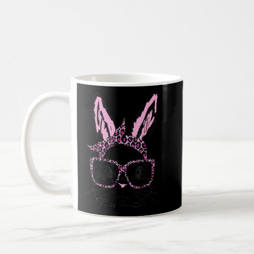 Bunny Wearing Pinky Leopard Glasses Cute Easter Da Coffee Mug