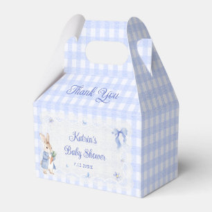 Bunny Whimsical Rabbit Blue Baby Shower Favor Boxes