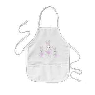 Bunny. White and pink. Kids' Apron