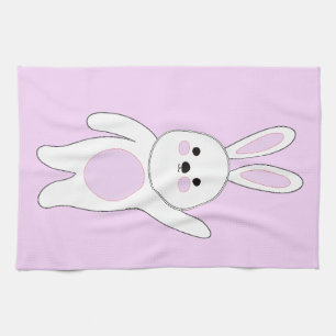Bunny. White and pink. Kitchen Towel