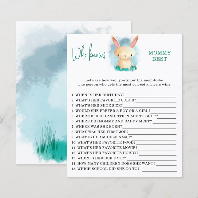 Bunny Who knows mommy best (Front/Back)