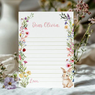 Bunny Wildflower Time Capsule Note Message Card