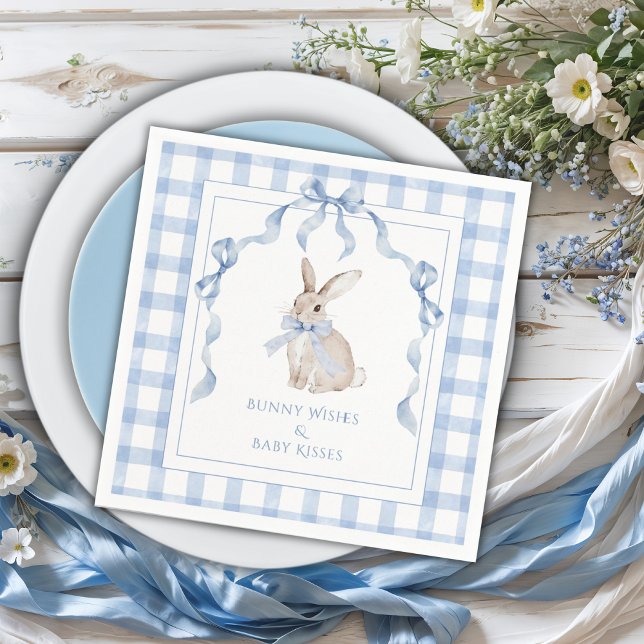 Bunny Wishes & Baby Kisses Baby Shower Napkins (Creator Uploaded)