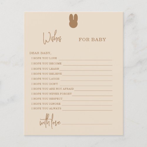 Bunny Wishes for baby card