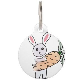 Bunny with a Carrot Pet Name Tag