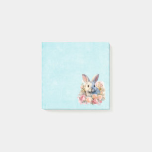 Bunny with a Garland of Roses Cute Post-it Notes