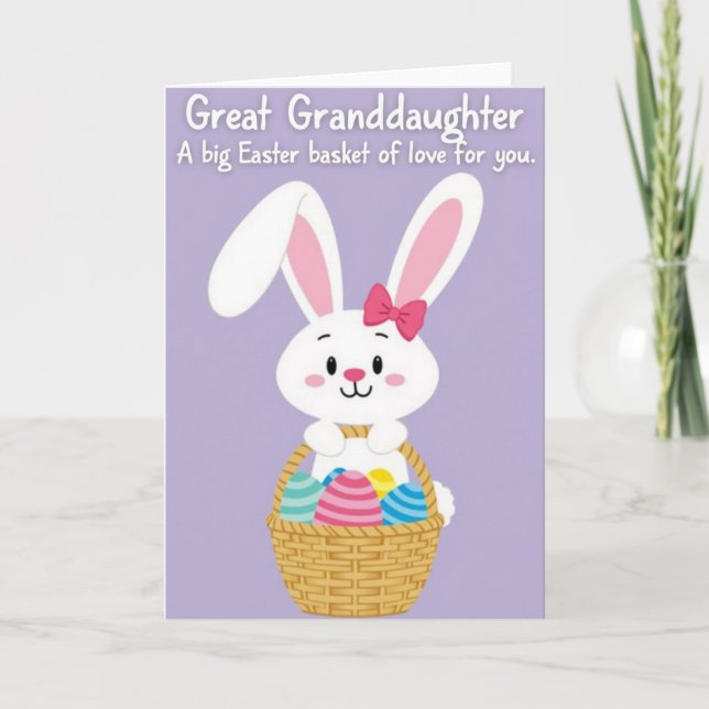 Bunny With Basket Happy Day Card (Front)