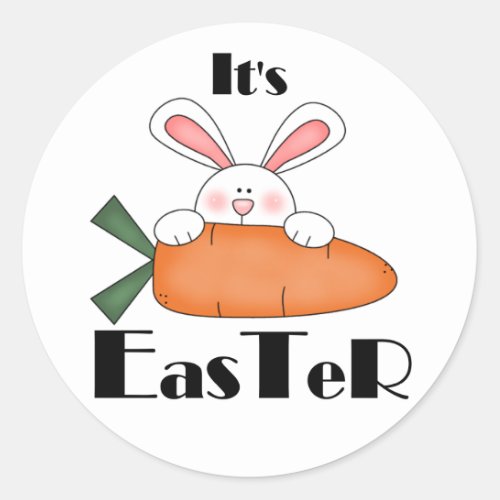 Bunny With Carrot Easter Tshirts and Gifts Classic Round Sticker