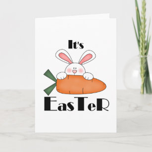 Bunny With Carrot Easter Tshirts and Gifts Holiday Card