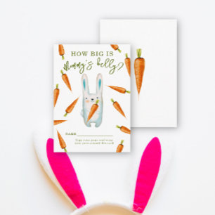 Bunny with carrot - how big is mommy's belly enclosure card