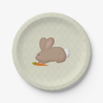 Bunny With Carrot Paper Plates by Mousefx at Zazzle