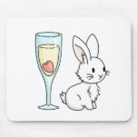 Bunny With Champagne Mouse Pad at Zazzle