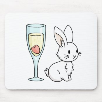 Bunny With Champagne Mouse Pad by bunnieswithstuff at Zazzle