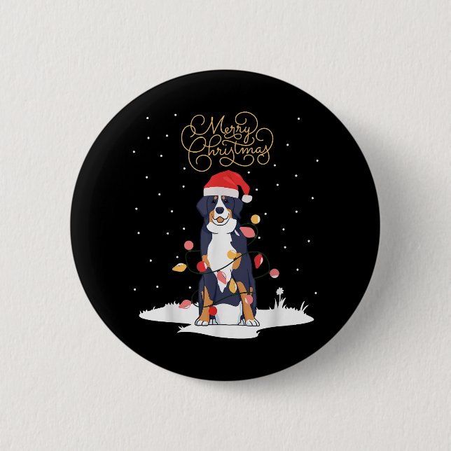 Bunny With Christmas Sweater Xmas Rabbit Christmas Button (Front)