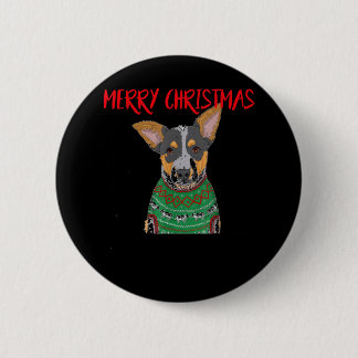 Bunny With Christmas Sweater Xmas Rabbit Christmas Button